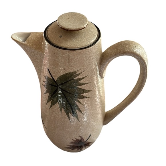 MCM VTG Harmony House Maple Leaf Coffee/ Tea Pot Server Stoneware Japan - Picture 1 of 7